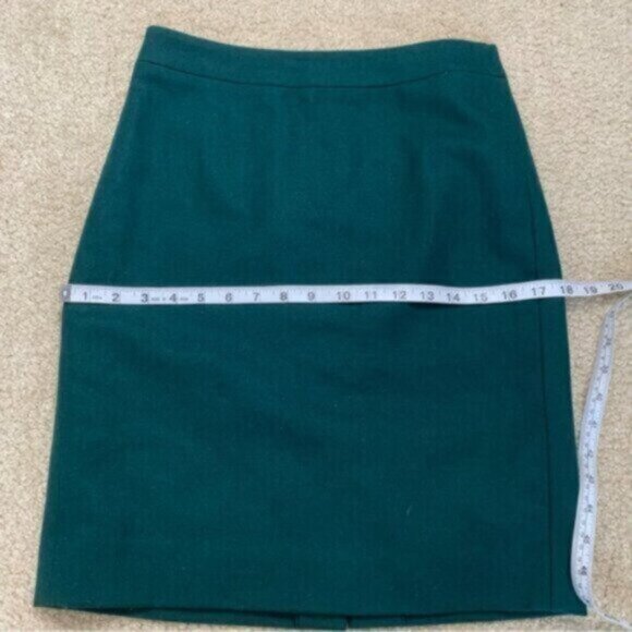 J. Crew Forrest Green Wool Blend Mini Pencil Skirt - Picture 11 of 14